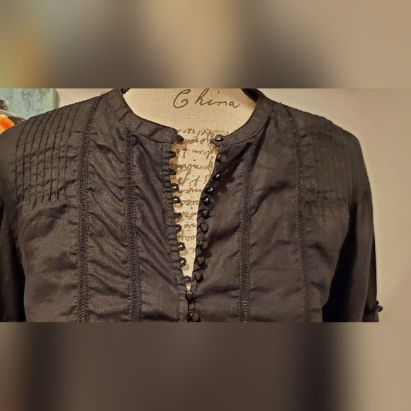 Free People Black Ballon Sleeves,Peasant Top, Size S. - Picture 6 of 10